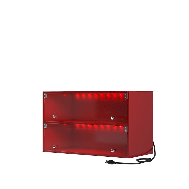 Glass-Door Shoe Storage Cabinet with RGB Lighting