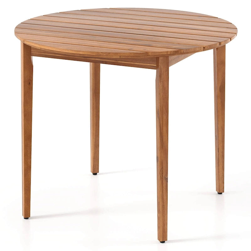 Round Outdoor Acacia Wood Dining Table