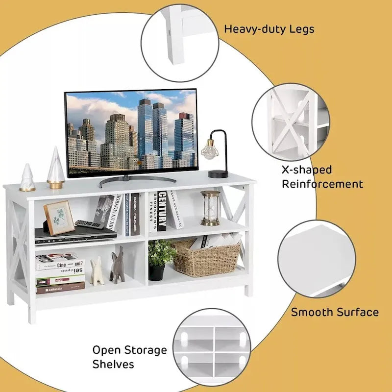 47-Inch TV Stand with Storage Shelves