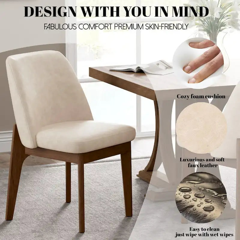 Set of 2 Upholstered Dining Chairs