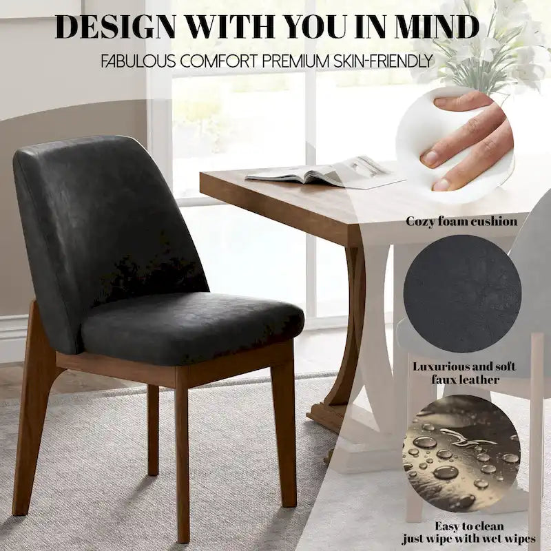 Set of 2 Upholstered Dining Chairs