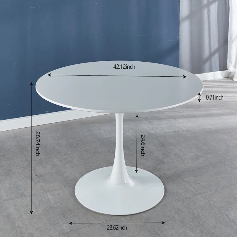 White Mid-Century Dining Table