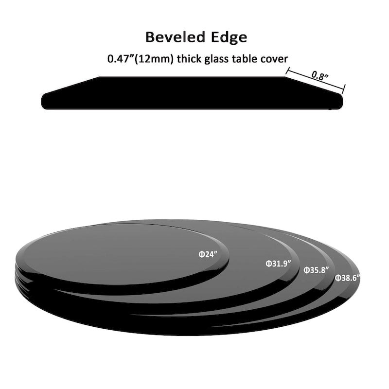 35.83-Inch Round Tempered Glass Table Top