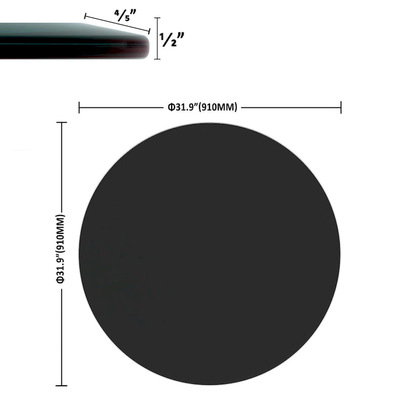 35.83-Inch Round Tempered Glass Table Top