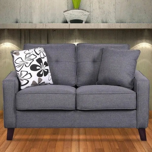 Linen Upholstered Tufted Loveseat