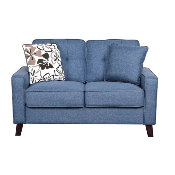 Linen Upholstered Tufted Loveseat