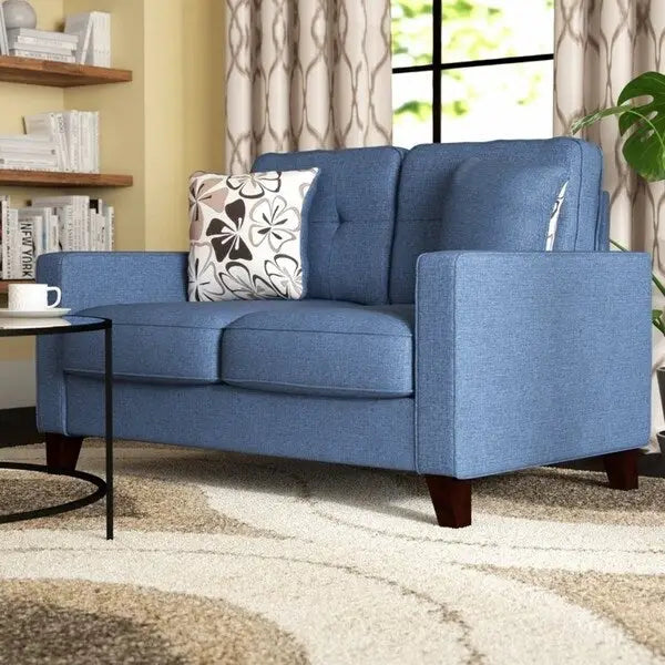 Linen Upholstered Tufted Loveseat