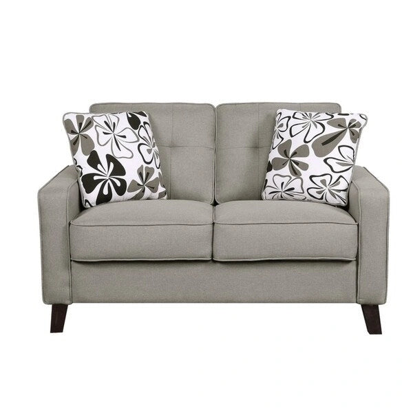 Linen Upholstered Tufted Loveseat