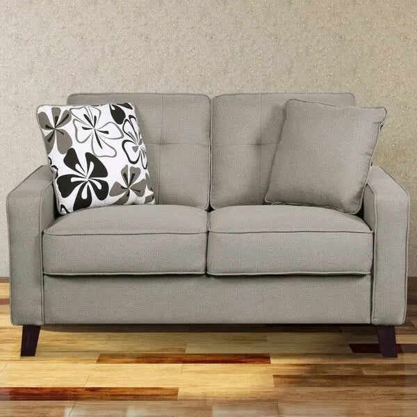 Linen Upholstered Tufted Loveseat