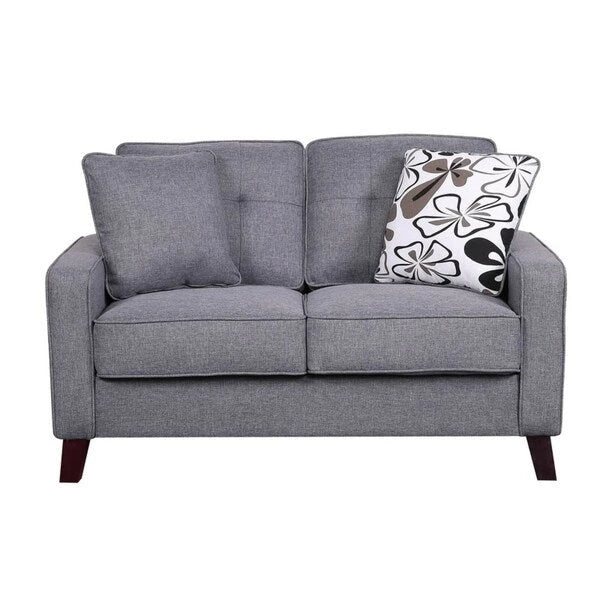 Linen Upholstered Tufted Loveseat