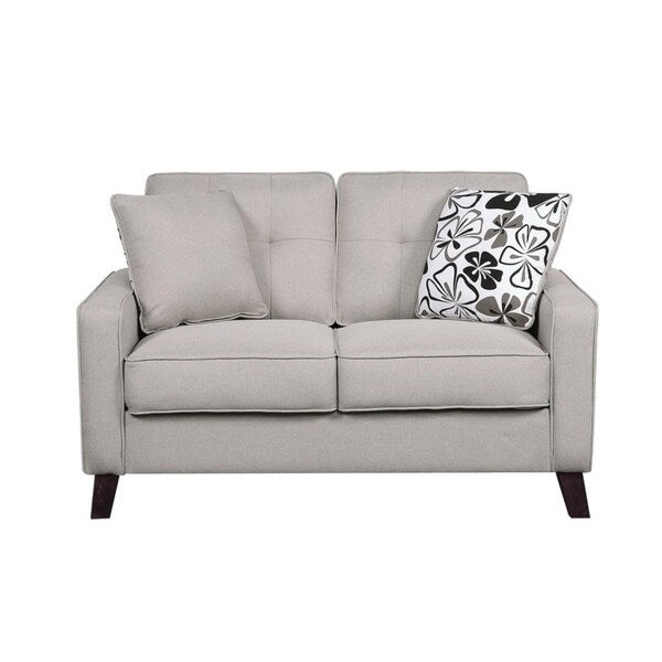 Linen Upholstered Tufted Loveseat
