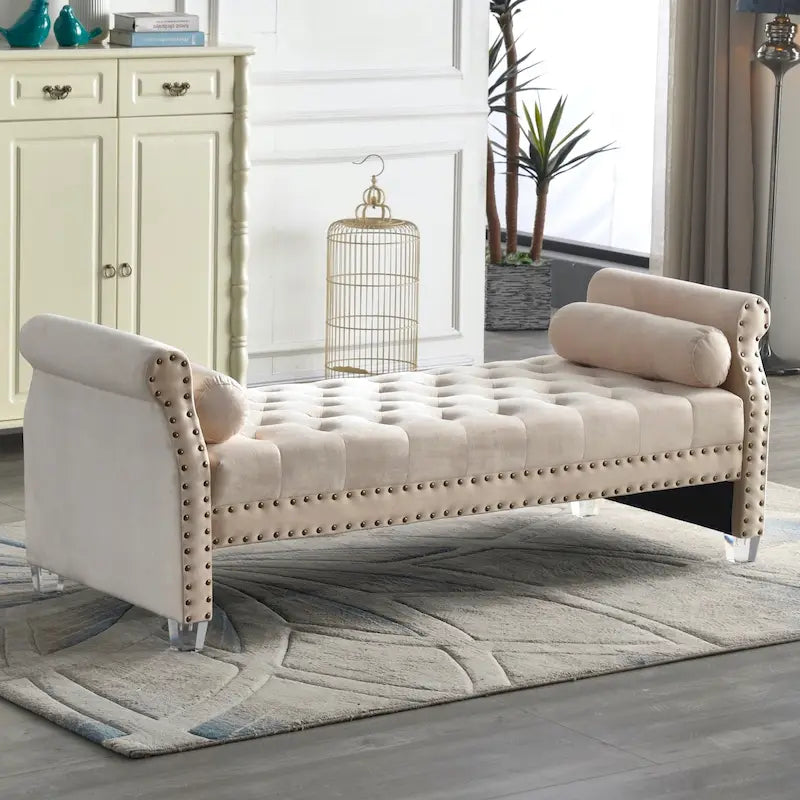 Flared-Arm Upholstered Sofa Bed