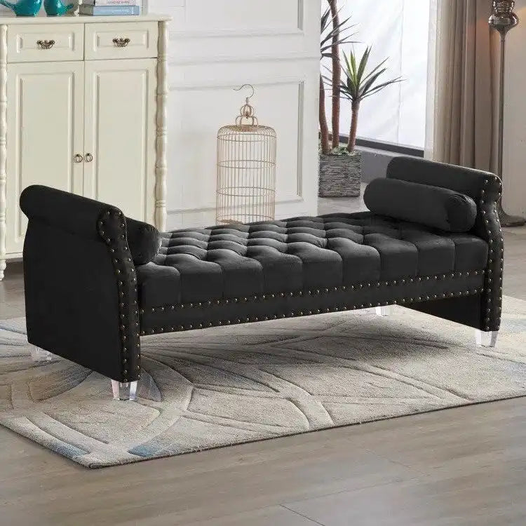 Flared-Arm Upholstered Sofa Bed