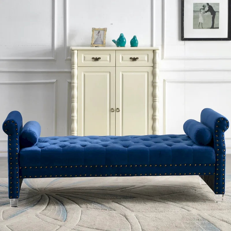 Flared-Arm Upholstered Sofa Bed