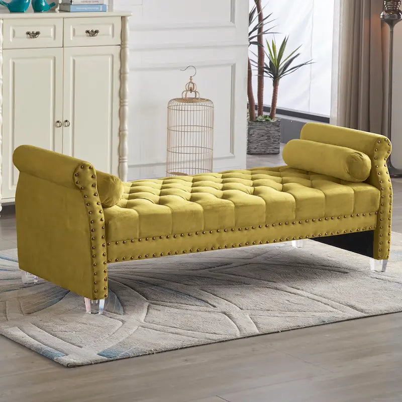 Flared-Arm Upholstered Sofa Bed