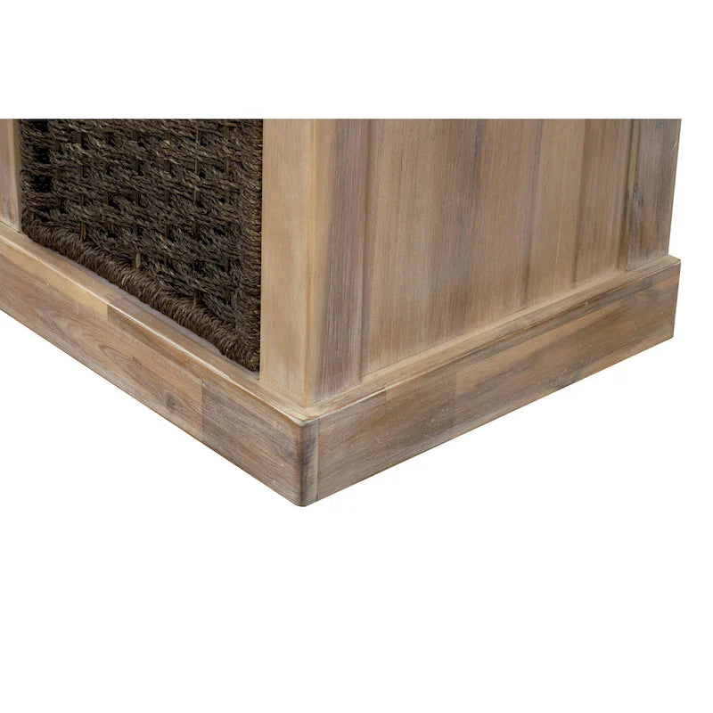 Entryway Storage Bench with Cushion and Baskets