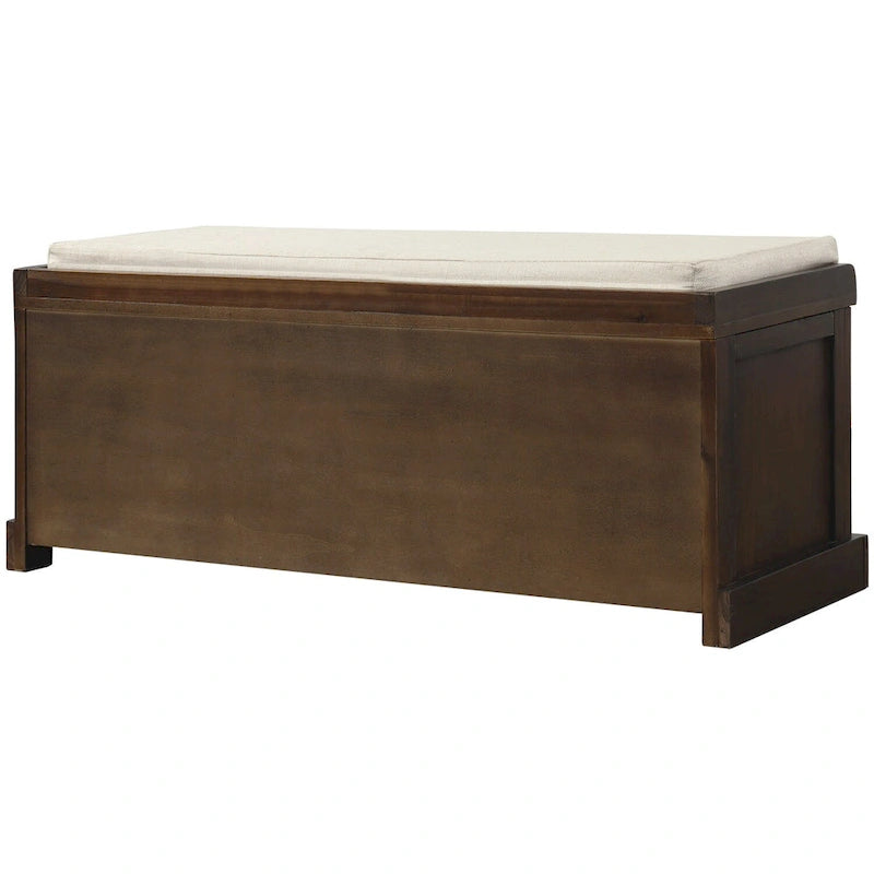 Entryway Storage Bench with Cushion and Baskets