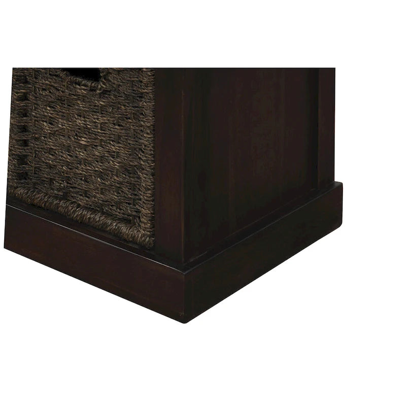 Entryway Storage Bench with Cushion and Baskets