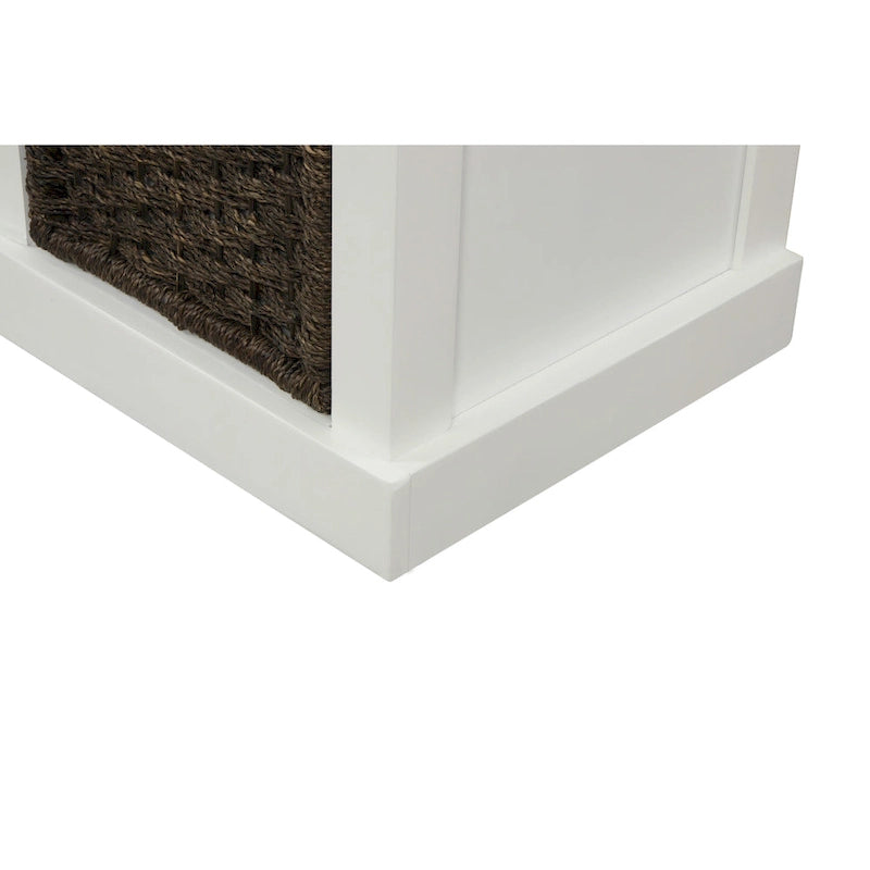 Entryway Storage Bench with Cushion and Baskets