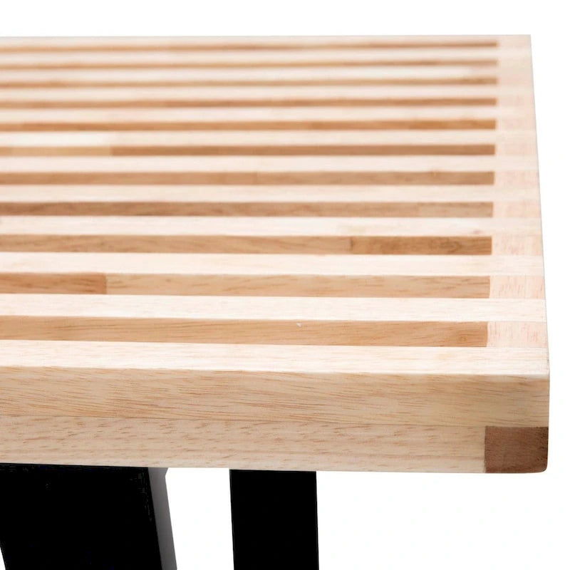 48-Inch Slatted Wood Entryway Bench