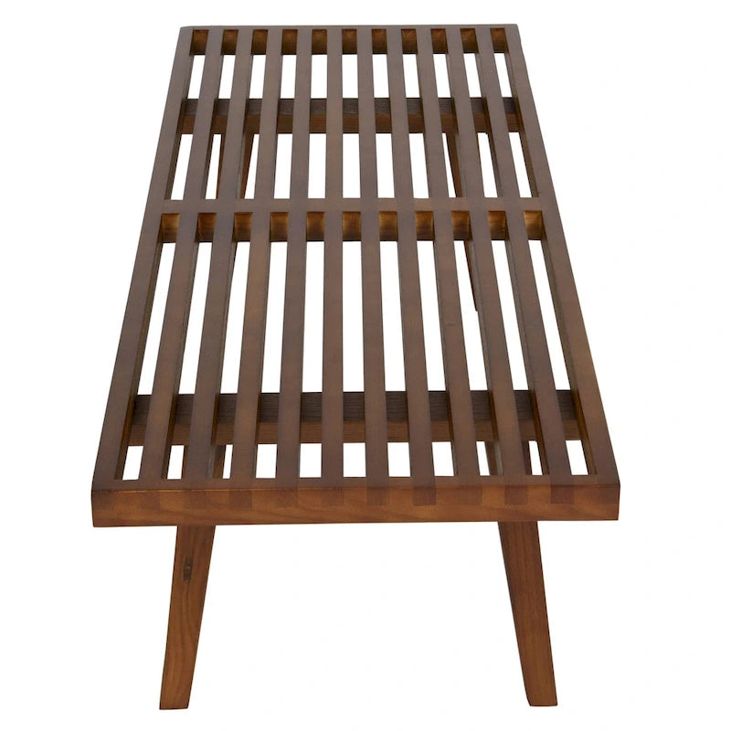48-Inch Slatted Wood Entryway Bench