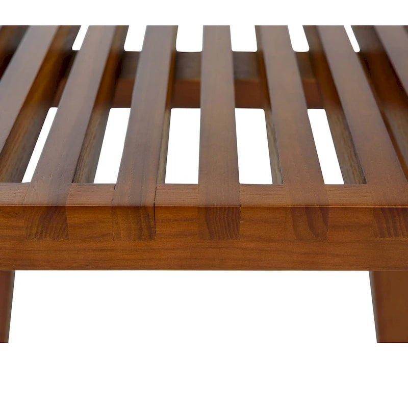48-Inch Slatted Wood Entryway Bench