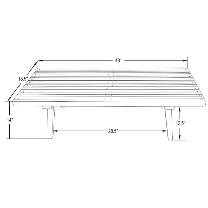 48-Inch Slatted Wood Entryway Bench