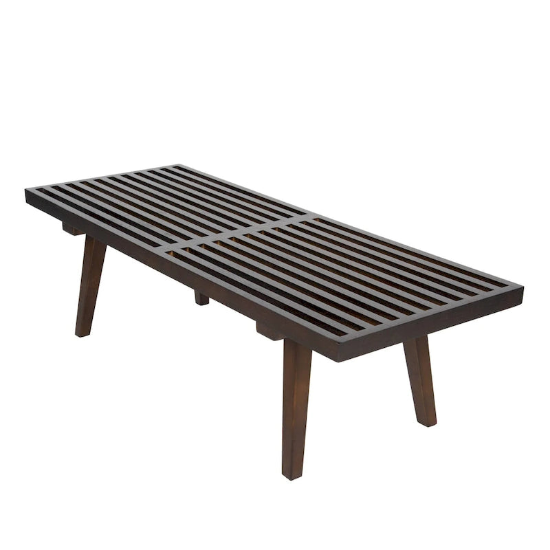 48-Inch Slatted Wood Entryway Bench