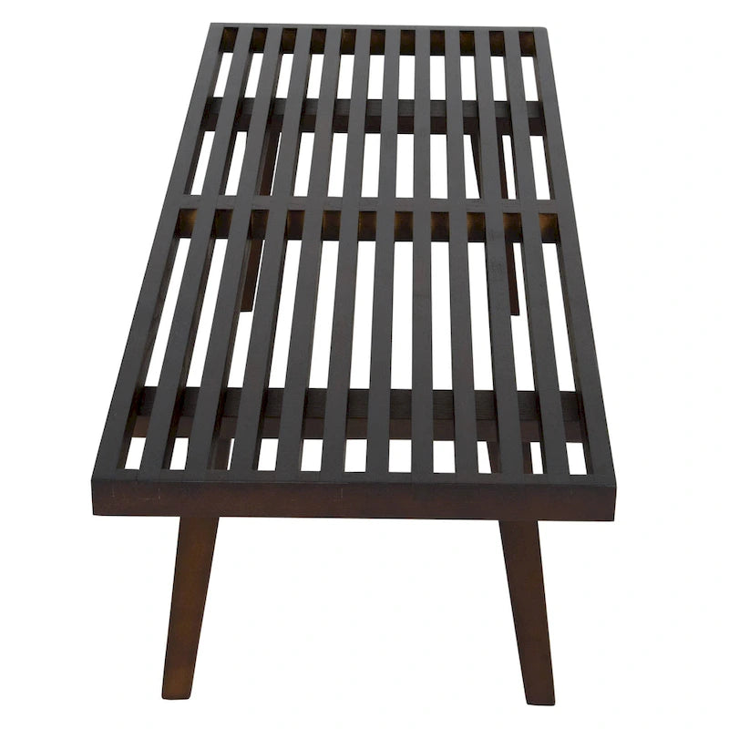 48-Inch Slatted Wood Entryway Bench