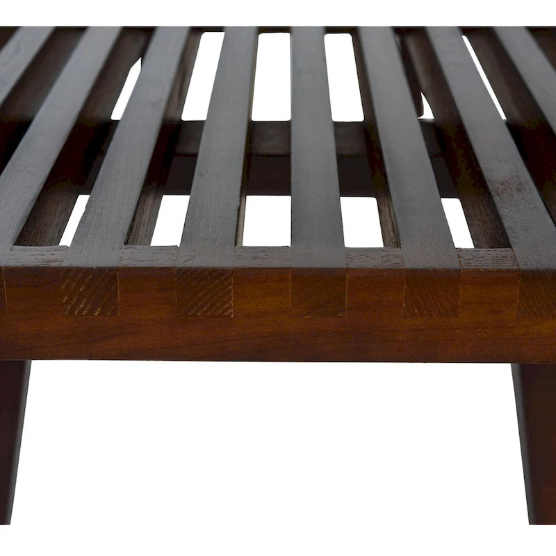 48-Inch Slatted Wood Entryway Bench