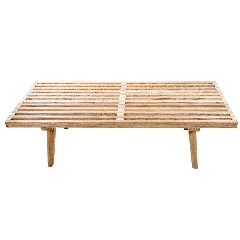 48-Inch Slatted Wood Entryway Bench
