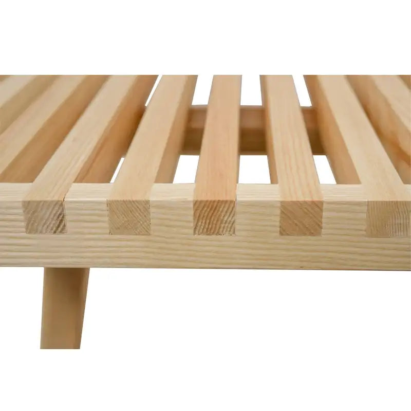 48-Inch Slatted Wood Entryway Bench
