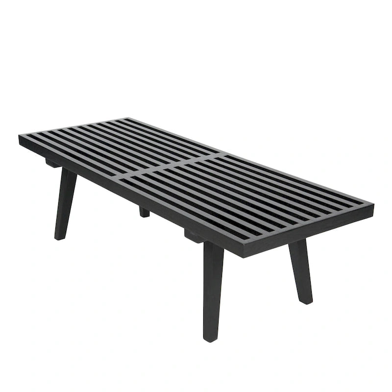 48-Inch Slatted Wood Entryway Bench