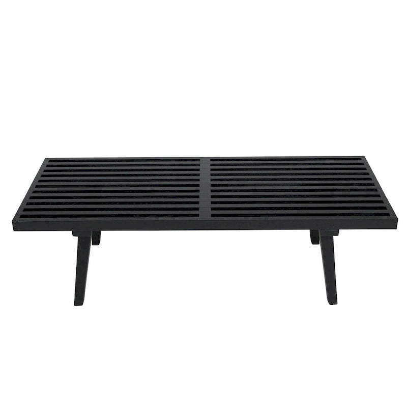48-Inch Slatted Wood Entryway Bench