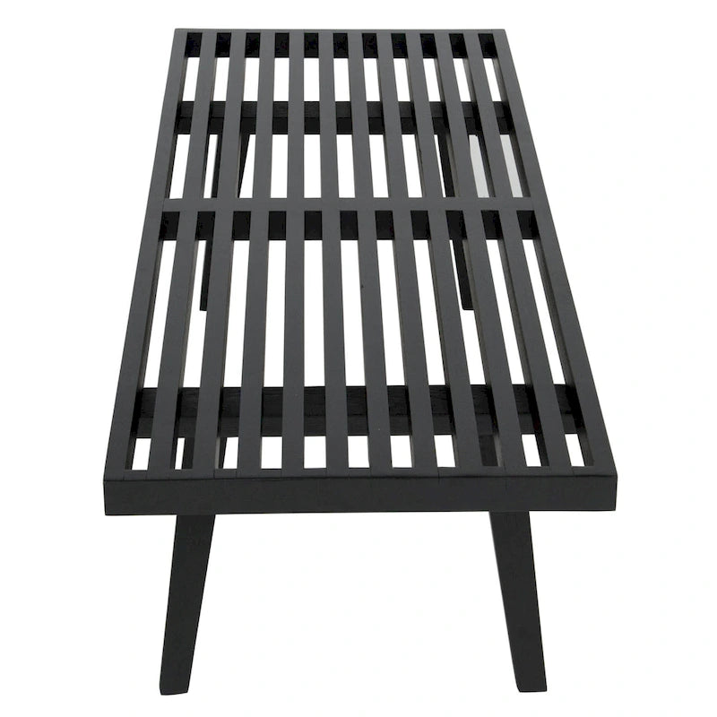 48-Inch Slatted Wood Entryway Bench