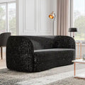 Modern Curved-Arm Boucle Sofa