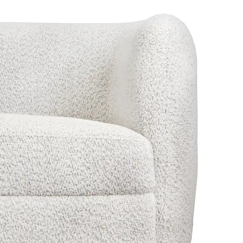 Modern Curved-Arm Boucle Sofa