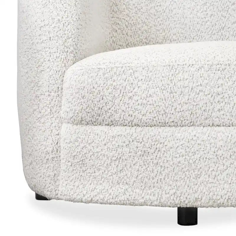 Modern Curved-Arm Boucle Sofa