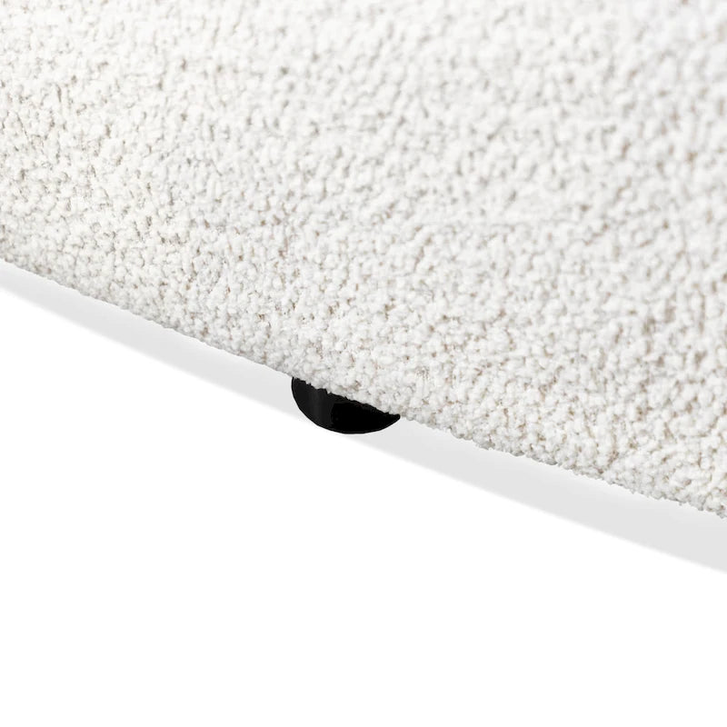 Modern Curved-Arm Boucle Sofa