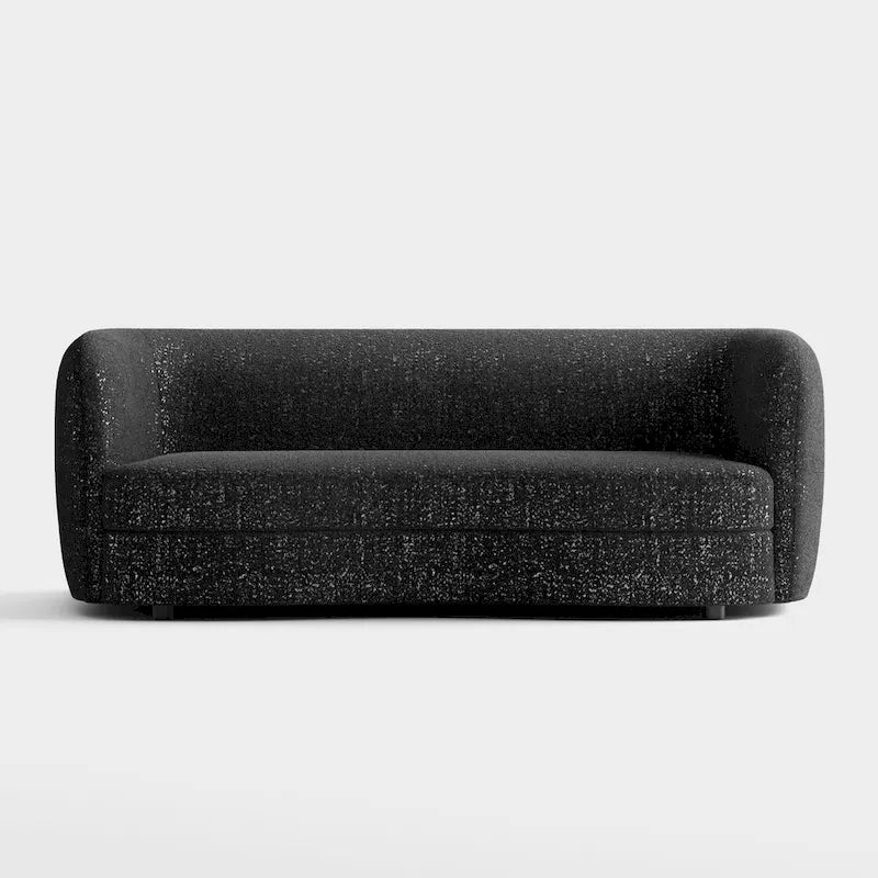Modern Curved-Arm Boucle Sofa