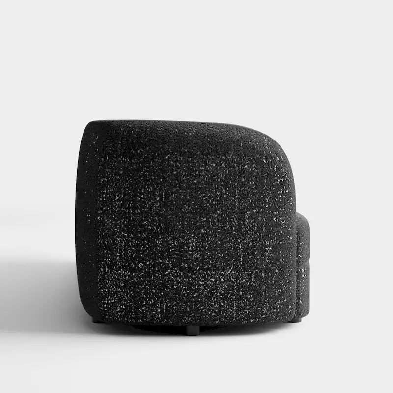 Modern Curved-Arm Boucle Sofa