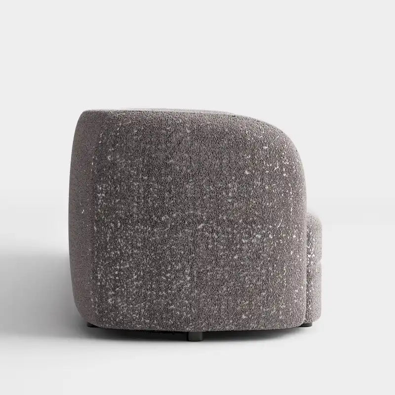 Modern Curved-Arm Boucle Sofa