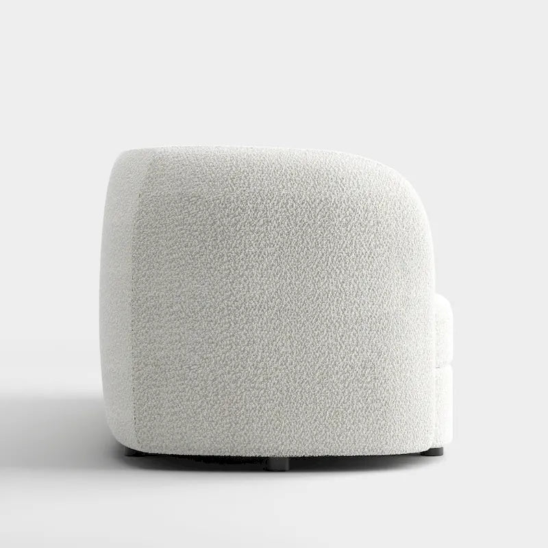 Modern Curved-Arm Boucle Sofa