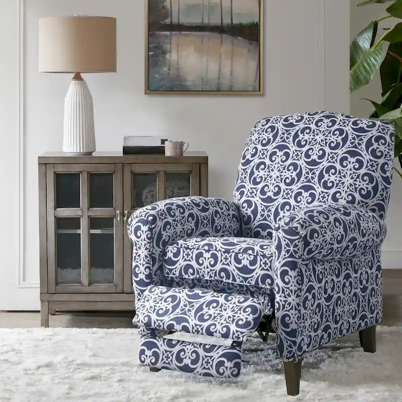 Push-Back Recliner Chair with Rolled Arms