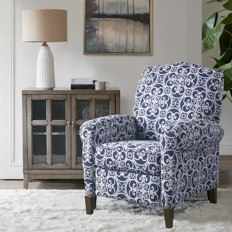 Push-Back Recliner Chair with Rolled Arms