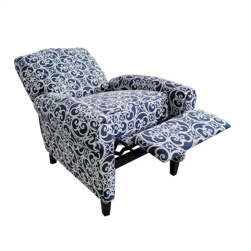 Push-Back Recliner Chair with Rolled Arms