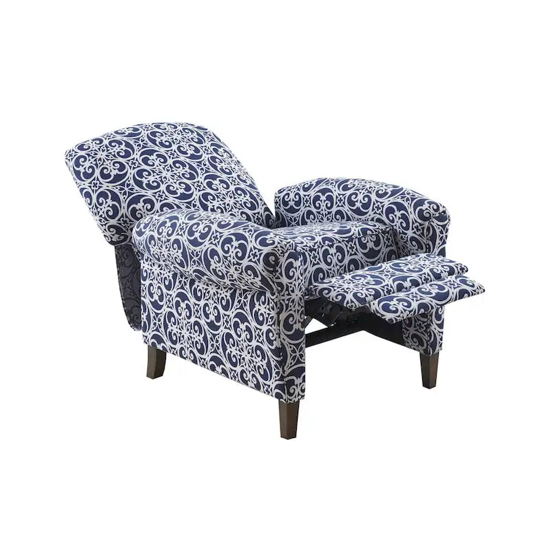 Push-Back Recliner Chair with Rolled Arms