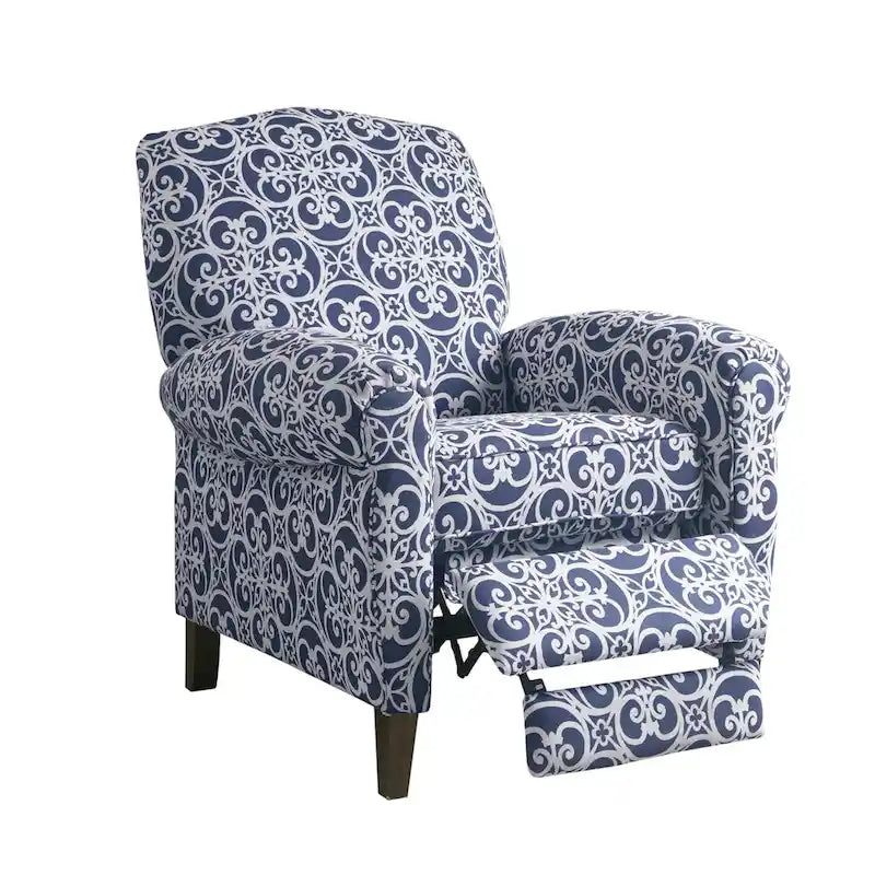 Push-Back Recliner Chair with Rolled Arms