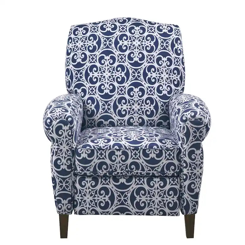 Push-Back Recliner Chair with Rolled Arms