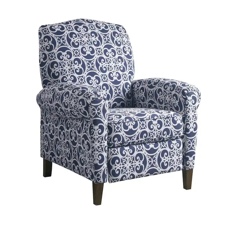 Push-Back Recliner Chair with Rolled Arms